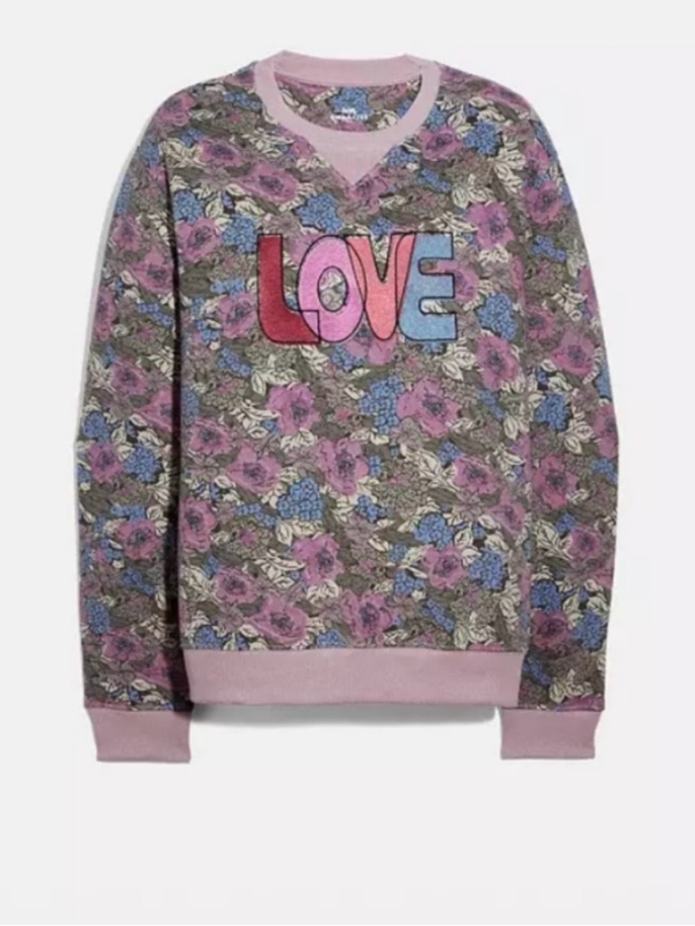 Coach Floral Print Tee in Pink, Green, Yellow